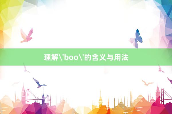 理解'boo'的含义与用法